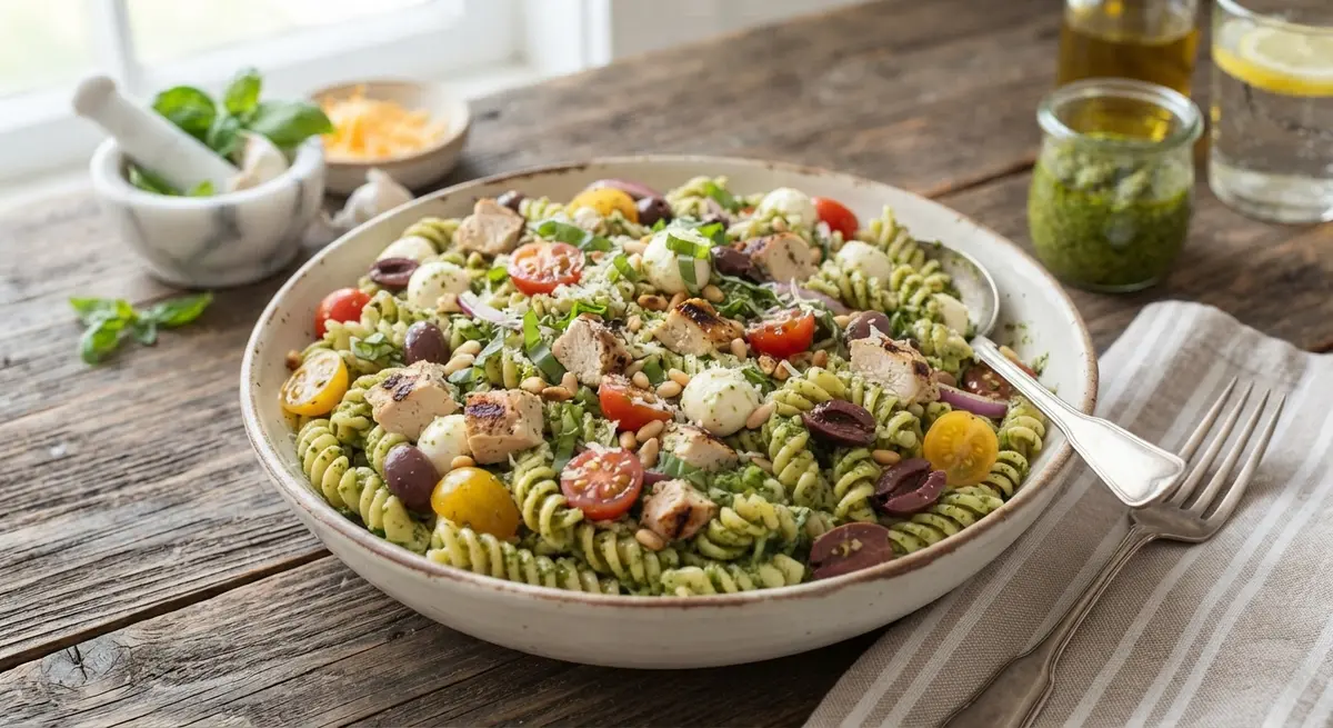 Pasta Salad with Pesto and Chicken Lunchbox